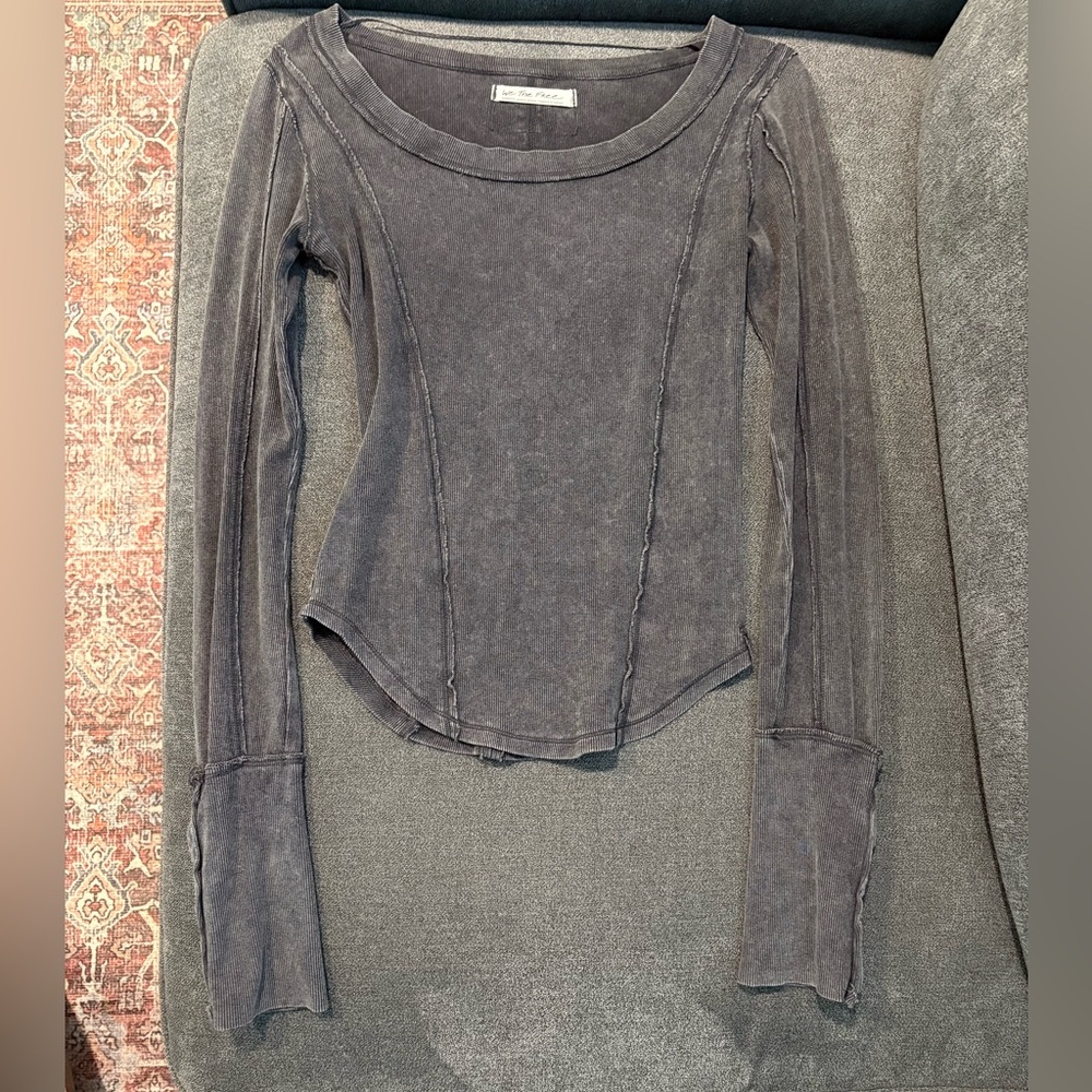 We The Free Charcoal Long Sleeve Top